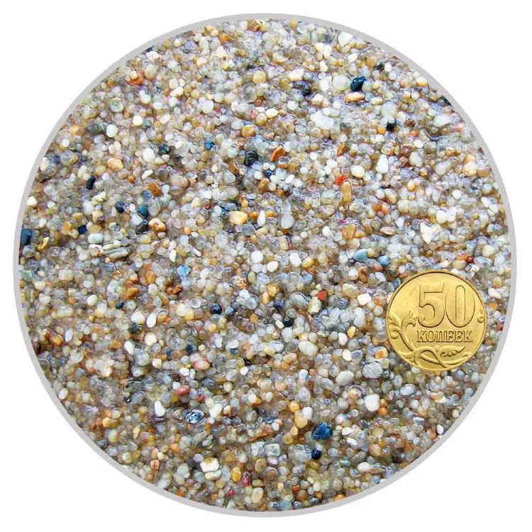 Кварцевый песок для аквариума Биодизайн желтый 0,8-2мм. (пакет 4л. 5кг.)