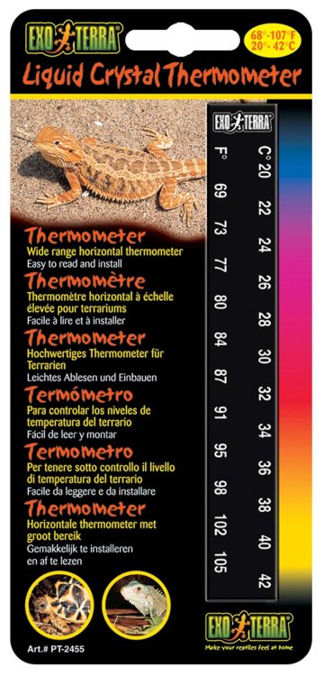 Термометр цифровой для террариума 20-42°C 135х20х1мм Exo Terra