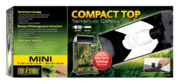 Светильник для террариумов Compact Top 30x9x15см Exo Terra ​Устанавливается на крышу террариума для ламп флуоресцентных и ламп накаливания Exo Terra (максимум 25 Вт) 