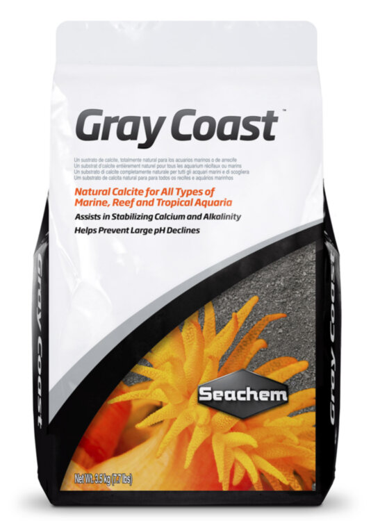 Грунт кальцитовый Seachem Gray Coast 10 кг. 0,5-1,5 мм.