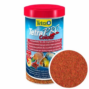 Профессиональный корм для окраса рыб Tetra Pro Colour Crisps, банка 1000 мл. Корм для окраса всех рыб с цветовым концентратом для превосходной природной окраски