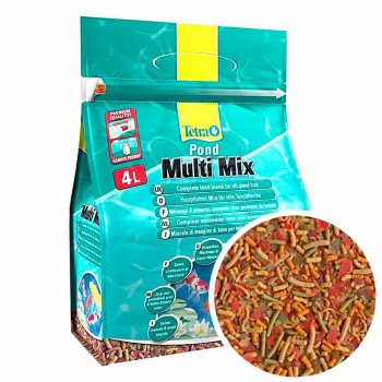 Корм для всех прудовых рыб Tetra Pond Multi Mix, мешок 4 л. Корм микс, для всех прудовых рыб, из нескольких сортов корма в виде палочек, хлопьев, таблеток и гаммаруса обеспечит натуральное питание.
