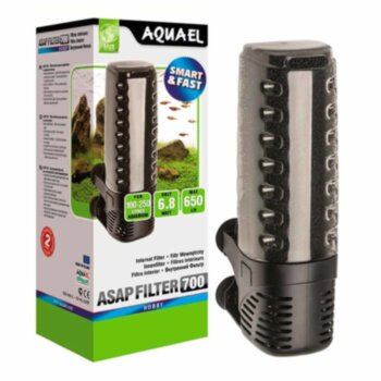 Фильтр внутренний Aquael ASAP 700 Внутренний фильтр Aquael ASAP 700, для аквариума 100 - 250 литров. Без регулировки потока с наполнителями. Готов к работе! Может работать в воде глубиной всего 5 см.