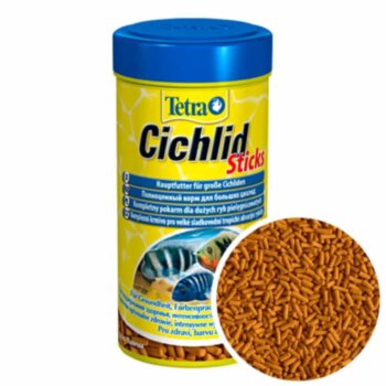 Корм для Цихлид Tetra Cichlid Sticks, банка 250 мл. Основной корм в виде палочек для всех цихлид и других крупных декоративных рыб.
