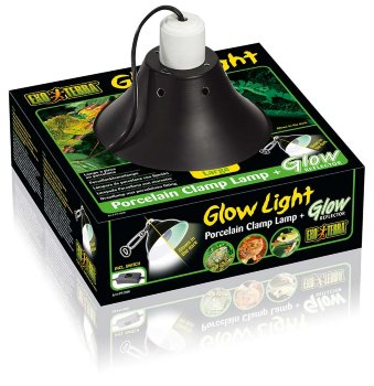 Светильник Exo-Terra Glow Light навесной для ламп накаливания большой Exo Terra Светильник для ламп накаливания Glow Light дает универсальный источник тепла или света в той части террариума, где это необходимо. 
