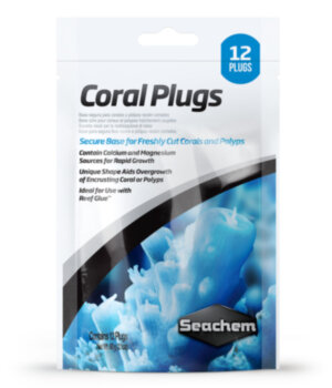 Плашки для кораллов Seachem Coral Plugs 12 шт. Обогащенные кальцием и магнием плашки для выращивания фрагментов кораллов.