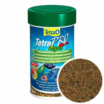 Профессиональный корм для рыб с спирулиной Tetra Pro Crisps Algae, банка 100 мл. Корм для всех рыб с концентратом спирулины для повышения иммунитета организма