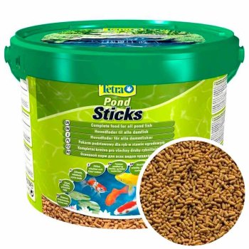 Основной корм для всех прудовых рыб Tetra Pond Sticks, ведро 10 л. Основной корм для всех видов прудовых рыб в виде плавающих палочек для полноценного и сбалансированного питания.
