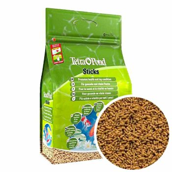 Основной корм для всех прудовых рыб Tetra Pond Sticks, мешок 15 л. Основной корм для всех видов прудовых рыб в виде плавающих палочек для полноценного и сбалансированного питания.