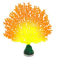 Флуоресцентная декорация Gloxy Коралл веерный оранжевый, 13,5х3х16 см.