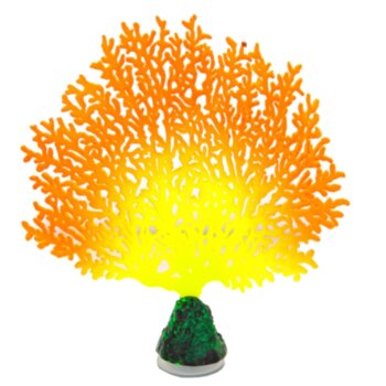 Флуоресцентная декорация Gloxy Коралл веерный оранжевый, 13,5х3х16 см. Пластиковая флуоресцентная декорация для использования в аквариумистике и фитодизайне.