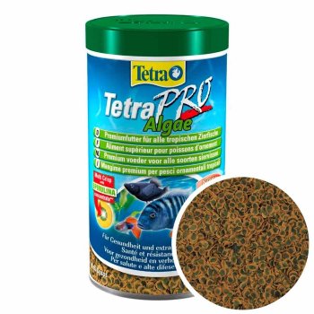 Профессиональный корм для рыб с спирулиной Tetra Pro Crisps Algae, банка 1000 мл. Корм для всех рыб с концентратом спирулины для повышения иммунитета организма