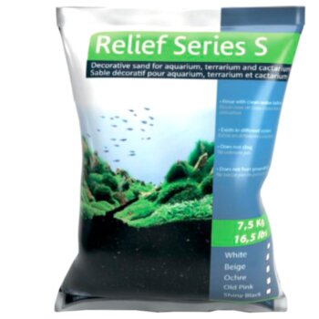 Песок Prodibio Relief Series S Блестящий черный 7,5 кг. Декоративный песок для аквариумов, террариумов или катариумов.
