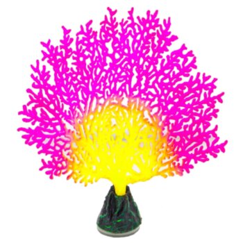 Флуоресцентная декорация Gloxy Коралл веерный розовый, 13,5х3х16 см. Пластиковая флуоресцентная декорация для использования в аквариумистике и фитодизайне.