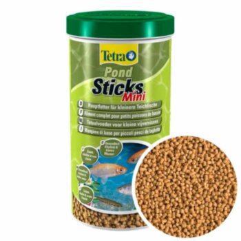 Корм для всех прудовых рыб Tetra Sticks Mini, банка 1л. Основной корм для ежедневного кормления мелких прудовых рыб. Содержит все необходимые питательные вещества и витамины.