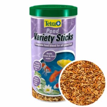 Корм для всех прудовых рыб Tetra Pond Variety Sticks bucket, банка 1 л. Смесь из трех различных видов палочек, обеспечит полноценное и разнообразное кормление для всех прудовых рыб.