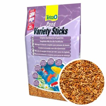 Корм для всех прудовых рыб Tetra Pond Variety Sticks bucket, мешок 25 л. Смесь из трех различных видов палочек обеспечит полноценное и разнообразное кормление для всех прудовых рыб.