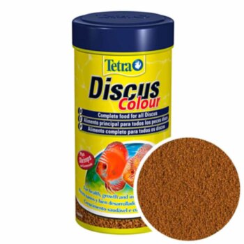 Корм для окраса Дискусов Tetra Discus Colour, банка 250 мл. Основной корм для дискусов с усилителями цвета для всех дискусов красной окраски.
