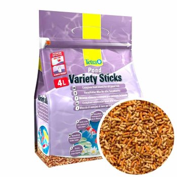 Корм для всех прудовых рыб Tetra Pond Variety Sticks bucket, мешок 4л. Смесь из трех различных видов палочек обеспечит полноценное и разнообразное кормление для всех прудовых рыб.