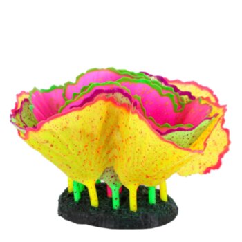 Флуоресцентная декорация Gloxy Морской салат разноцветный 11x8x12  см. Пластиковая флуоресцентная декорация для использования в аквариумистике и фитодизайне.