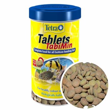 Корм для сомов Tetra Tablets Tabi Min, банка 310 г. Основной корм для любых видов сомов, содержит креветки для улучшенного вкуса
