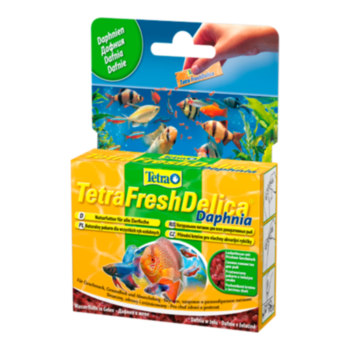 Лакомства для рыб в форме желе Tetra Fresh Delica Daphnia 48 г. Лакомства в форме желе — для здорового, увлекательного кормления и натурального, разнообразного рациона декоративных рыбок.

