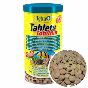 Корм для сомов Tetra Tablets Tabi Min, банка 620 г. Основной корм для любых видов сомов, содержит креветки для улучшенного вкуса
