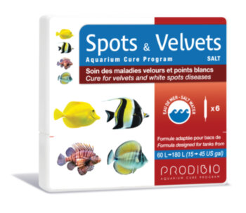 Препарат для лечения морских рыб Prodibio Spots &amp; Velvets Salt 6 шт. Spots & Velvets Salt препарат для лечения морских рыб (6шт)
