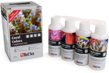 Добавка Red Sea Coral Colors ABCD 4x100 мл. Набор добавок для усиления цветов кораллов. Содержит все четыре компонента программы Reef Colors по 100мл.