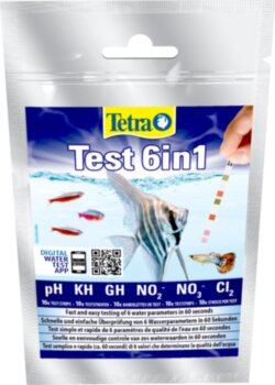 Тест для воды Tetra 6 в 1 GH/kH/NO2/NO3/pH/CL2 (10 шт) Тест 6 в 1 GH/kH/NO2/NO3/pH/CL2, полоски для пресной воды 10шт