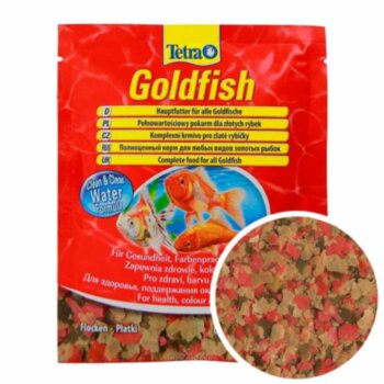 Основной корм для золотых рыб Tetra Goldfish, пакетик 12 г. Основной корм для золотых рыб всех видов, в виде хлопьев. А также других видов холодноводных рыб