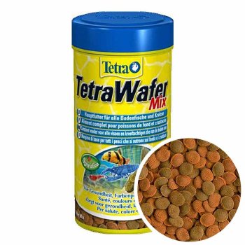 Корм для донных рыб Tetra Wafer Mix, банка 250 мл. Питательный корм для всех донных рыб и ракообразных, в виде тонущих чипсов