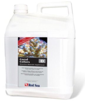 Добавка Red Sea Coral Colors D (Микроэлементы) 5 л. Комплекс из 18 микроэлементов, таких как: серебро, золото, ванадий и вольфрам.