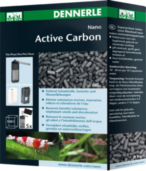 Уголь активированный Dennerle Nano ActiveCarbon 300 мл. Гранулированный рН нейтральный активированный уголь. Не выделяет фосфаты.