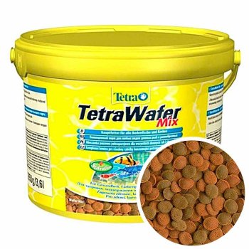 Корм для донных рыб Tetra Wafer Mix, ведро 3,6л. Питательный корм для всех донных рыб и ракообразных, в виде тонущих чипсов