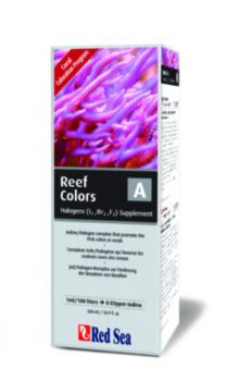 Добавка Red Sea Reef Colors A (Йод/Галогены) Комплекс йода, брома и фтора. Крайне быстро исчерпывающиеся в рифовой системе химические элементы.