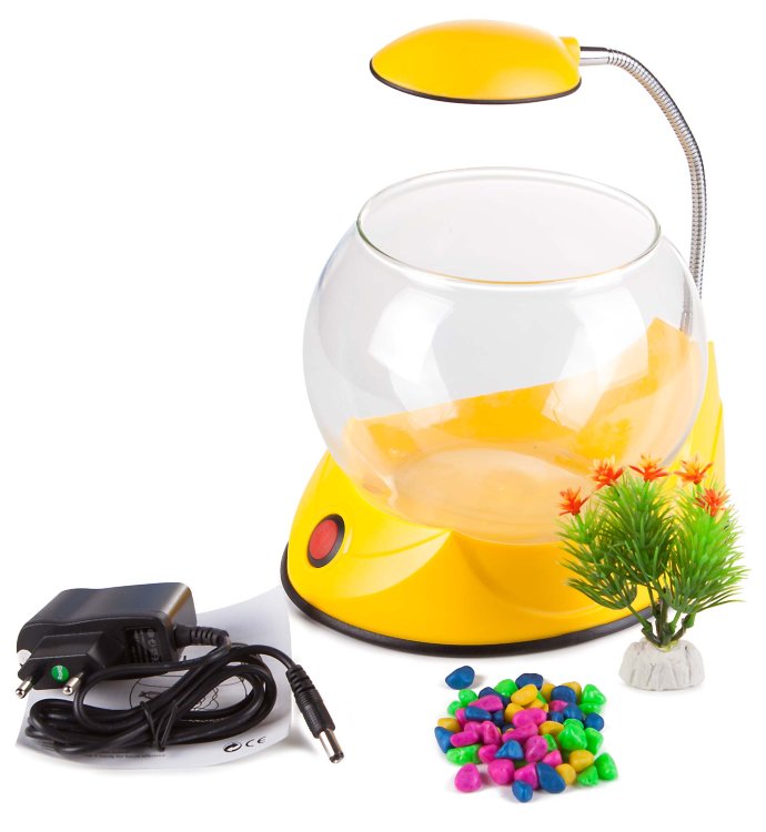 Круглый аквариум 1,8 литров Hailea V02Y Желтый