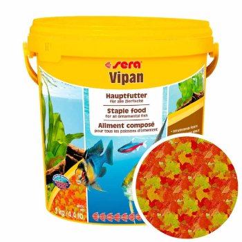 Основной корм для всех рыб Sera Vipan, ведро 10 л. Базовый корм для всех декоративных рыб в виде хлопьев