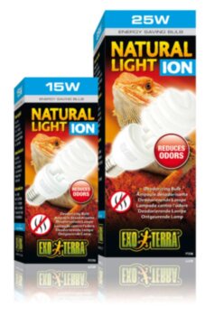 Лампа для террариума Natural Light ION 15Вт Exo Terra Лампа ионизирующего излучения, основной источник света со встроенным генератором отрицательных ионов. 