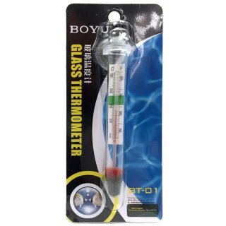 Термометр Boyu BT-01 стеклянный спиртовой плавающий (толстый) Термометр аквариумный стеклянный плавающий с присоской (толстый)