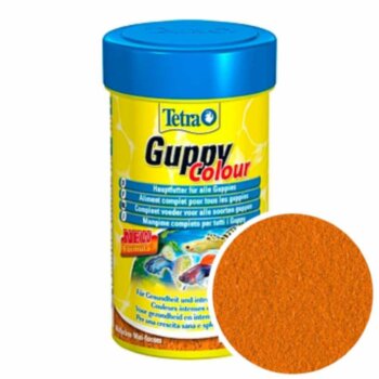 Корм для окраса Гуппи Tetra Guppy Colour, банка 100 мл. Корм для окраса всех видов гуппи, усилителее окраса для более ярких цветов