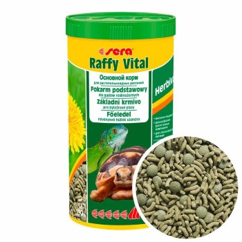 Основной корм для сухопутных черепах Sera Raffy Vital, банка 1000 мл. Растительный корм для сухопутных черепах и других растительноядных рептилий