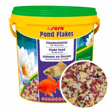 Корм для всех прудовых рыб Sera Bioflakes, ведро 10л/1,7кг. Корм для всех мелких прудовых рыб, для кормления рыб в течение всего года