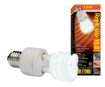 Лампа Repti Glo 10.0 Compact 13Вт Exo Terra Идеальный спектр для пустынных рептилий, радиус действия до 50 см 