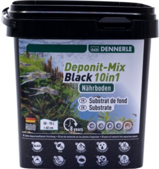 Субстрат питательный Dennerle Deponitmix Professional Black 10in1 2,4 кг. Улучшенная формула, которая обеспечивает аквариум питательными веществами на срок до 8 лет.