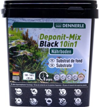 Субстрат питательный Dennerle Deponitmix Professional Black 10in1 4,8 кг. Улучшенная формула, которая обеспечивает аквариум питательными веществами на срок до 8 лет.
