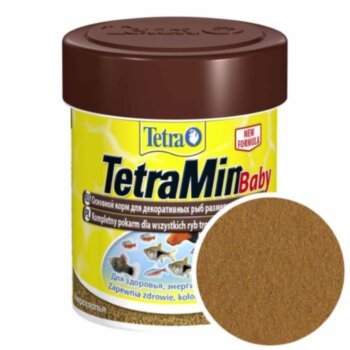 Корм для мальков рыб Tetra Min Baby, банка 66 мл. Основной, ежедневный корм для мальков и личинок рыб. Способствует здоровому росту на ранних стадиях жизни рыб