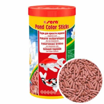 Корм для всех прудовых рыб Sera Color Sticks, банка 1000мл/170г. Корм для всех прудовых рыб, для яркости окраски прудовых рыб