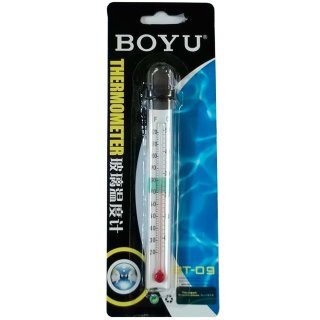 Термометр Boyu BT-09 стеклянный спиртовой (толстый) Термометр аквариумный стеклянный с присоской (толстый)