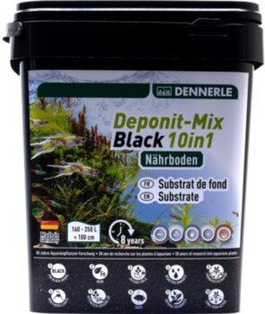 Субстрат питательный Dennerle Deponitmix Professional Black 10in1 9,6 кг. Улучшенная формула, которая обеспечивает аквариум питательными веществами на срок до 8 лет.